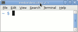 A GUI window running Bash shell as a command-line interpretter